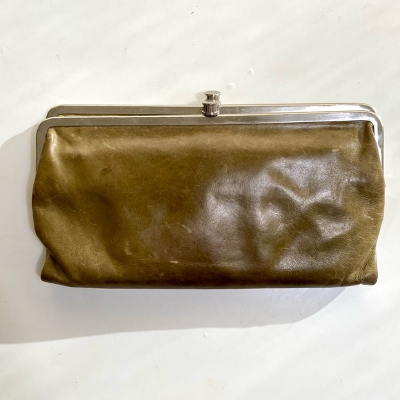 HOBO Lauren clutch Wallet green leather - Picture 1 of 12